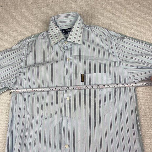 Lot of x2 Vintage Giorgio Armani Jeans Shirt Mens M Blue Plaid / Lined Read* - Picture 13 of 15